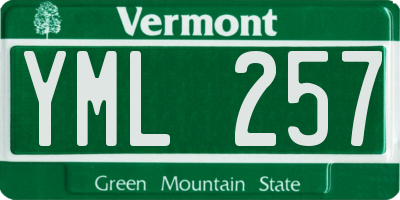 VT license plate YML257