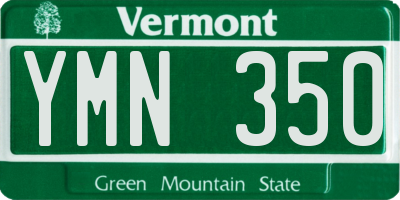 VT license plate YMN350