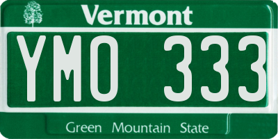 VT license plate YMO333