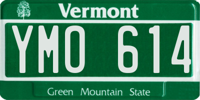 VT license plate YMO614
