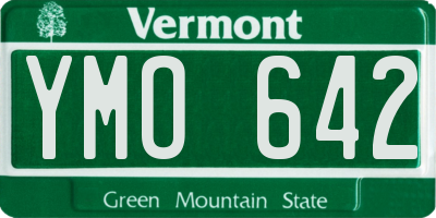 VT license plate YMO642