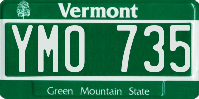 VT license plate YMO735