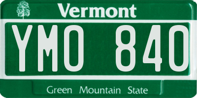 VT license plate YMO840