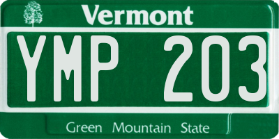 VT license plate YMP203
