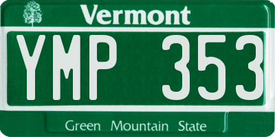 VT license plate YMP353