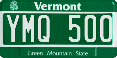 VT license plate YMQ500