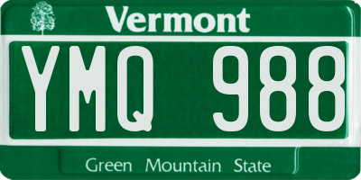 VT license plate YMQ988