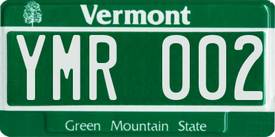VT license plate YMR002