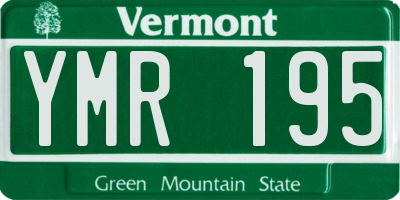 VT license plate YMR195