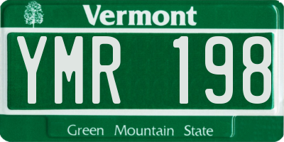 VT license plate YMR198