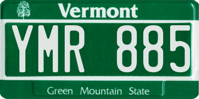 VT license plate YMR885