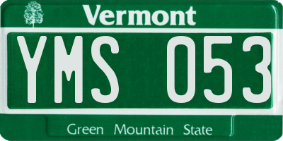VT license plate YMS053