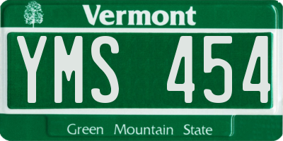 VT license plate YMS454