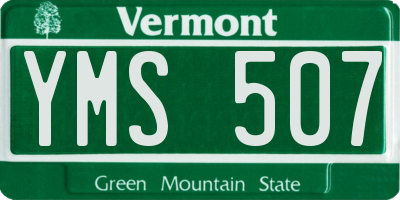 VT license plate YMS507