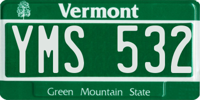 VT license plate YMS532