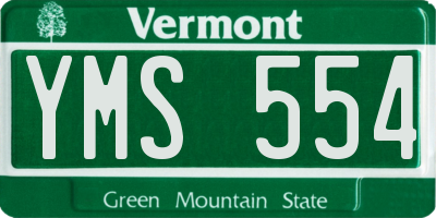 VT license plate YMS554