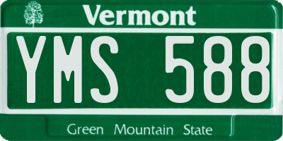 VT license plate YMS588