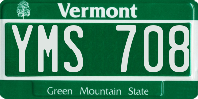 VT license plate YMS708