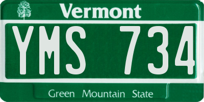 VT license plate YMS734