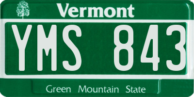 VT license plate YMS843