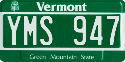 VT license plate YMS947