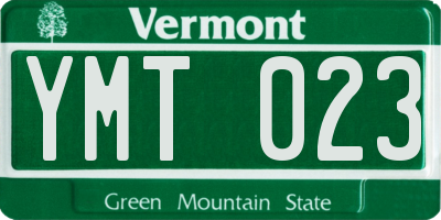 VT license plate YMT023