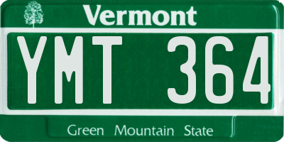 VT license plate YMT364