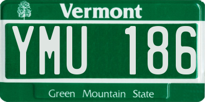 VT license plate YMU186