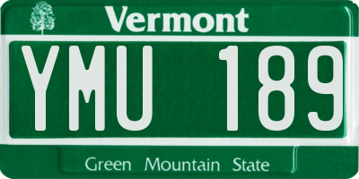 VT license plate YMU189