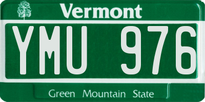 VT license plate YMU976
