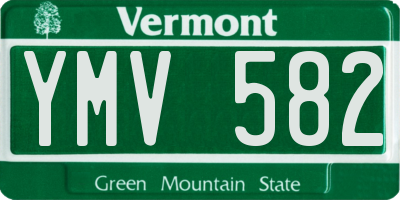 VT license plate YMV582