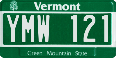 VT license plate YMW121