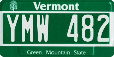 VT license plate YMW482