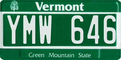 VT license plate YMW646