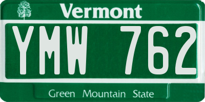 VT license plate YMW762