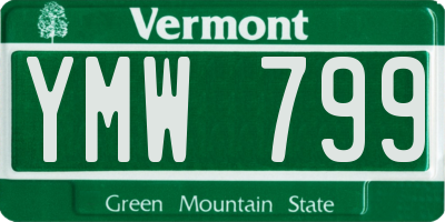 VT license plate YMW799