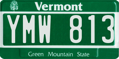 VT license plate YMW813