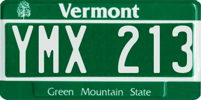 VT license plate YMX213
