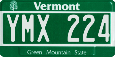 VT license plate YMX224