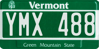 VT license plate YMX488