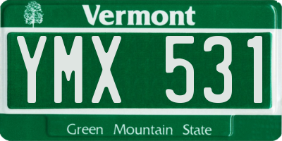VT license plate YMX531