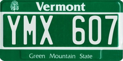 VT license plate YMX607