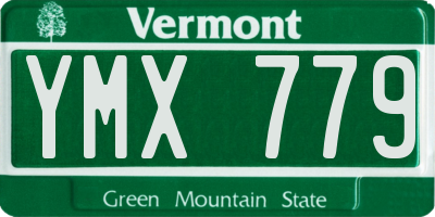 VT license plate YMX779