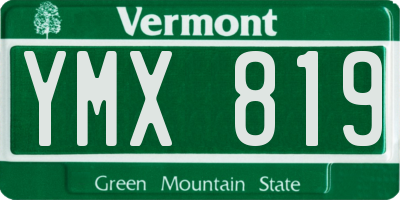 VT license plate YMX819