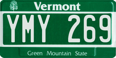 VT license plate YMY269