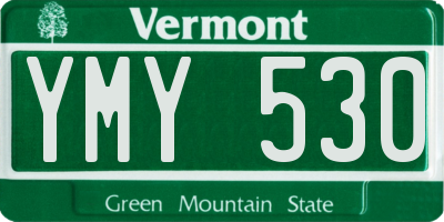 VT license plate YMY530