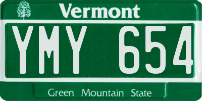 VT license plate YMY654