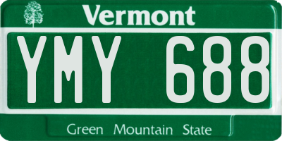 VT license plate YMY688