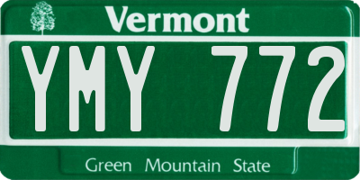VT license plate YMY772