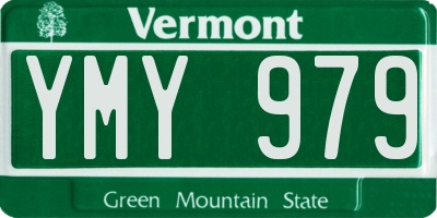 VT license plate YMY979
